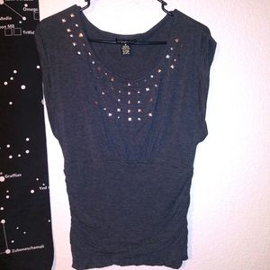 Gray Studded Top
